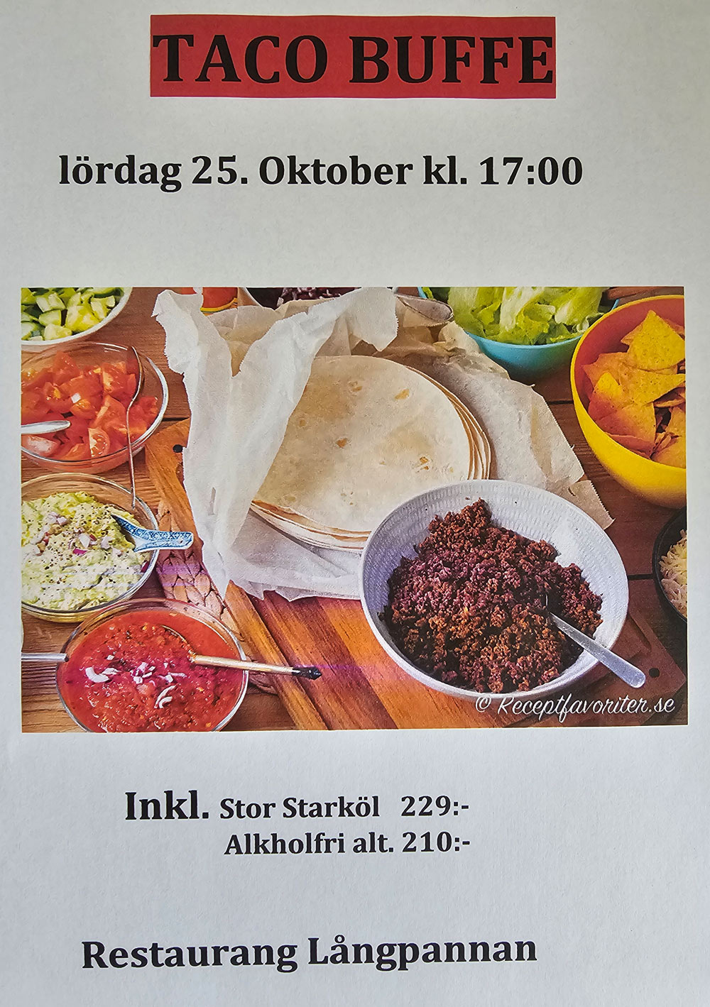 Erbjudande om tacobuffe